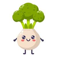 Groovy cartoon funny cabbage vector