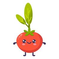 Groovy cartoon funny tomato vector