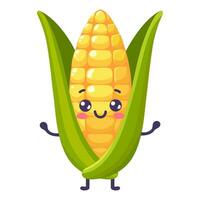 Groovy cartoon funny corn vector