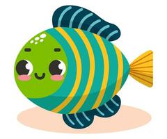 Orange and blue fish vector