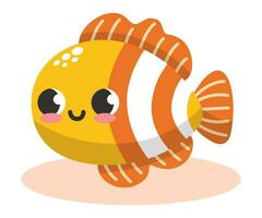 Cute yellow and orange fish vector