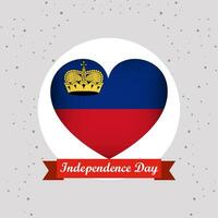 Liechtenstein Independence Day With Heart Emblem Design vector