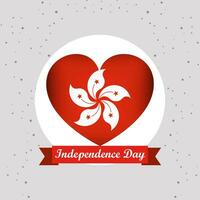 Hong Kong Independence Day With Heart Emblem Design vector