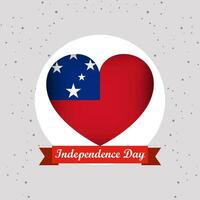 Samoa Independence Day With Heart Emblem Design vector