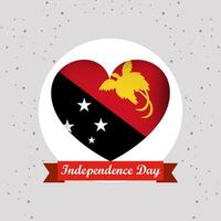 Papua New Guinea Independence Day With Heart Emblem Design vector