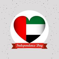 United Arab Emirates Independence Day With Heart Emblem Design vector