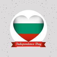 Bulgaria independencia día con corazón emblema diseño vector