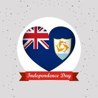 Anguilla Independence Day With Heart Emblem Design vector