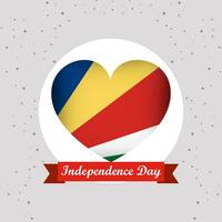 seychelles independencia día con corazón emblema diseño vector