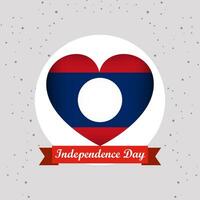 Laos Independence Day With Heart Emblem Design vector