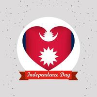 Nepal Independence Day With Heart Emblem Design vector