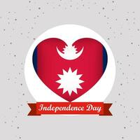 Nepal Independence Day With Heart Emblem Design vector