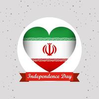 Iran Independence Day With Heart Emblem Design vector