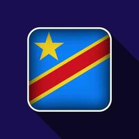 Flat Democratic Republic of the Congo Flag Background Vector Illustration
