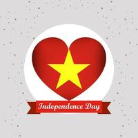 Vietnam Independence Day With Heart Emblem Design vector