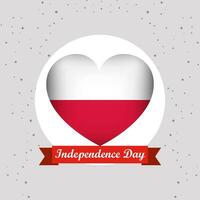 Poland Independence Day With Heart Emblem Design vector
