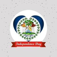 Belize Independence Day With Heart Emblem Design vector