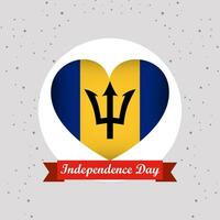 Barbados Independence Day With Heart Emblem Design vector