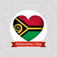 Vanuatu Independence Day With Heart Emblem Design vector