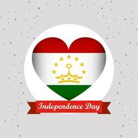 Tajikistan Independence Day With Heart Emblem Design vector