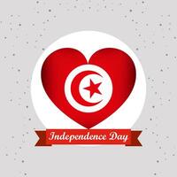 Tunisia Independence Day With Heart Emblem Design vector