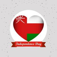 Oman Independence Day With Heart Emblem Design vector