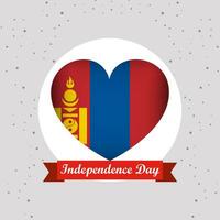 Mongolia Independence Day With Heart Emblem Design vector