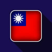 Flat Taiwan Flag Background Vector Illustration