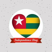 Togo Independence Day With Heart Emblem Design vector