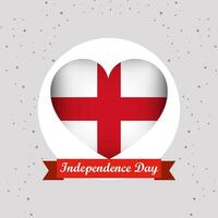 England Independence Day With Heart Emblem Design vector