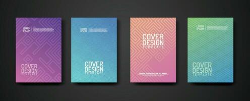 set cover Design template  with geometric lines textured pattern background and dynamic gradation color vector