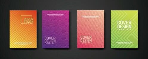 set cover Design template  with geometric lines textured pattern background and dynamic gradation color vector