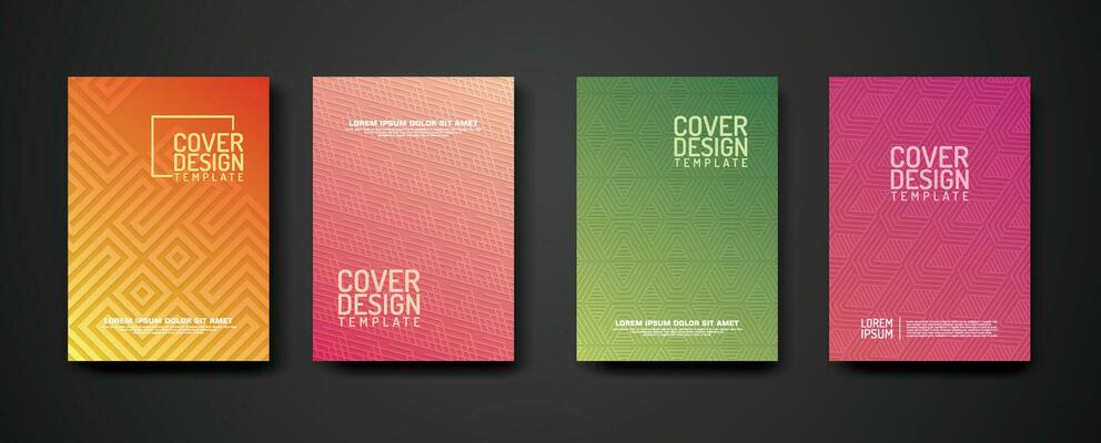 set cover Design template  with geometric lines textured pattern background and dynamic gradation color