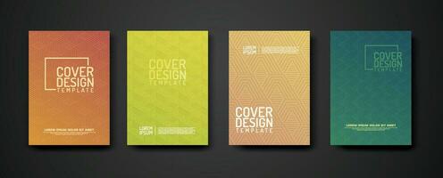 set cover Design template  with geometric lines textured pattern background and dynamic gradation color vector