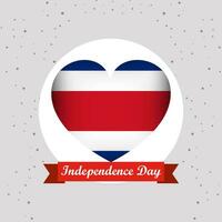 Costa Rica Independence Day With Heart Emblem Design vector