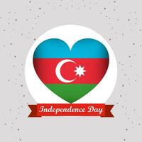 Azerbaijan Independence Day With Heart Emblem Design vector