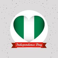 Nigeria Independence Day With Heart Emblem Design vector
