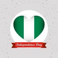 Nigeria independencia día con corazón emblema diseño vector