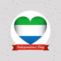 Sierra Leone Independence Day With Heart Emblem Design vector