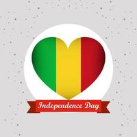 Mali Independence Day With Heart Emblem Design vector