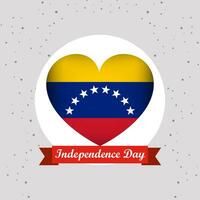 Venezuela independencia día con corazón emblema diseño vector