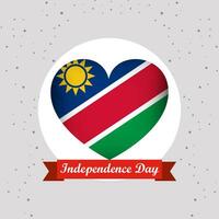 Namibia independencia día con corazón emblema diseño vector