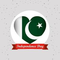 Pakistan Independence Day With Heart Emblem Design vector