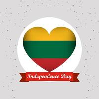 Lithuania Independence Day With Heart Emblem Design vector