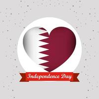 Qatar Independence Day With Heart Emblem Design vector
