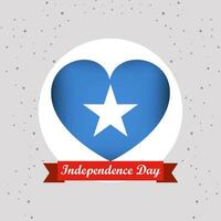 Somalia independencia día con corazón emblema diseño vector