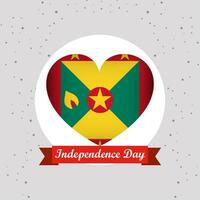 Grenada Independence Day With Heart Emblem Design vector