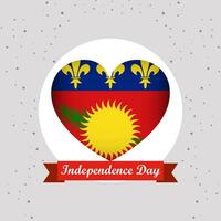 Guadeloupe Independence Day With Heart Emblem Design vector