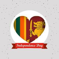 sri lanka independencia día con corazón emblema diseño vector