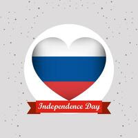 Rusia independencia día con corazón emblema diseño vector